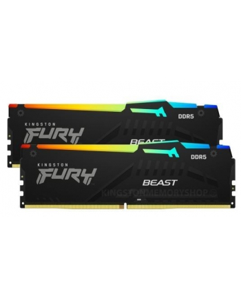 kingston Pamięć DDR5 Fury Beast Black RGB  16GB(2* 8GB)/5200  CL36 EXPO