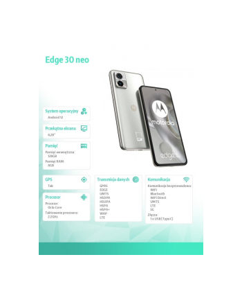 motorola Smartfon Edge 30 Neo 8/128 GB Opalizujące srebro