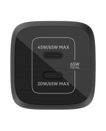 belkin Podwójna ładowarka ścienna 65W USB-C GAN z PPS czarna