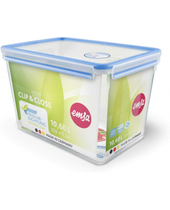 Emsa CLIP ' CLOSE food storage container (transparent/blue, 10.6 liters, large format)