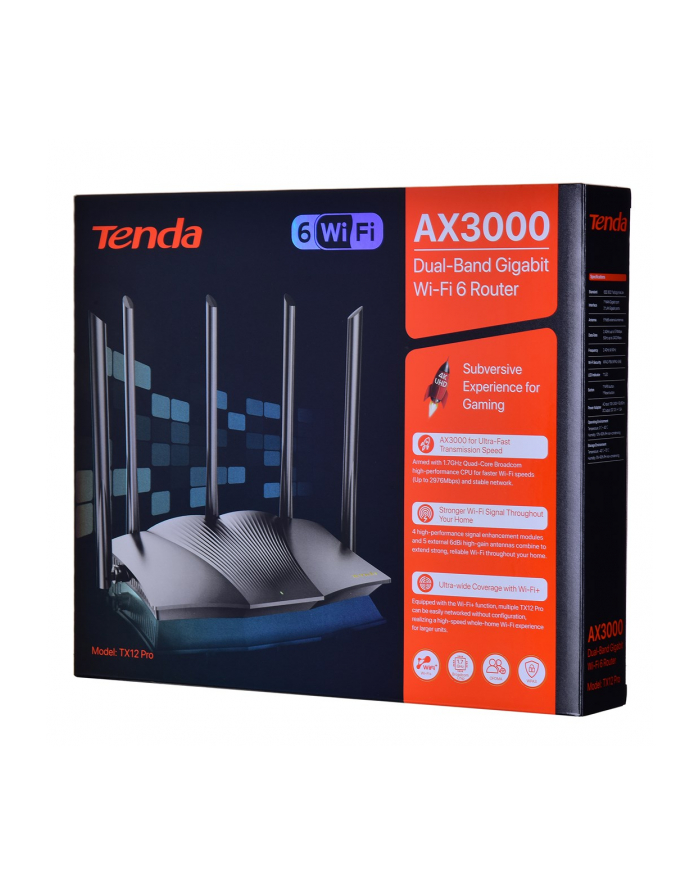 Tenda-TX12 PRO Router WiFi 6 TX2 Pro Gigabit główny