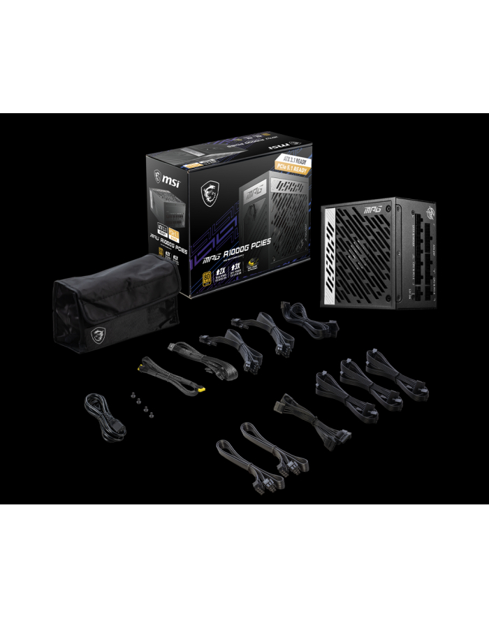 msi Zasilacz MPG A1000G PCIE5 1000W 80PLUS GOLD F.MODULAR główny