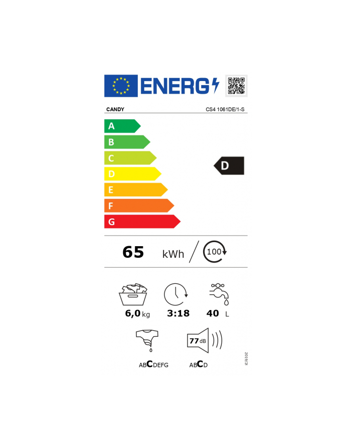 candy Pralka slim CS4 1061D-E/1-S główny