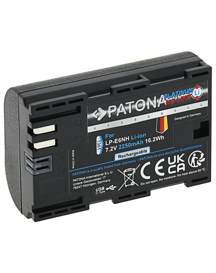 Akumulator Patona Platinum LP-E6NH z USB-C do Canona główny