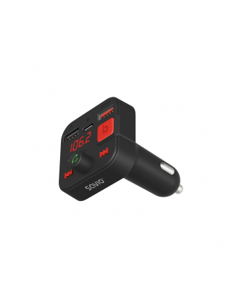 SAVIO TR-15 TRANSMITER FM Z WYŚWIETLACZEM  BLUETOOTH I ŁADOWARKĄ PD USB-C USB-A QUICK CHARGE  BASS BOOST