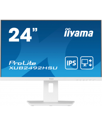 iiyama Monitor 23.8 cala XUB2492HSU-W5 IPS,HDMI,DP,VGA,USB,HAS(150mm),biały