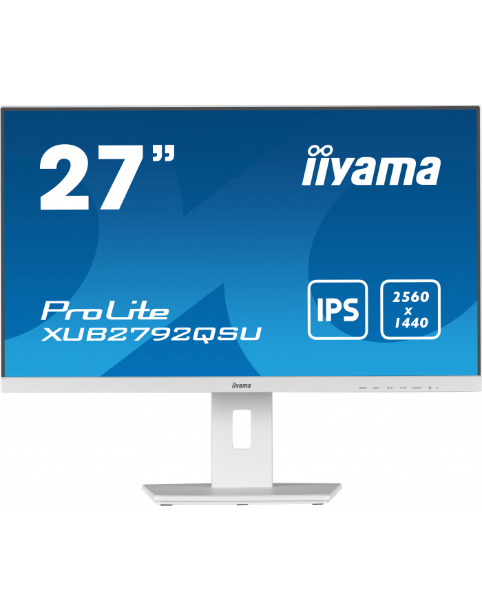 iiyama Monitor 27 cali 'XUB2792QSU-W5 IPS,WQHD,HDMI,DP,DVI,HAS(150mm),biały główny