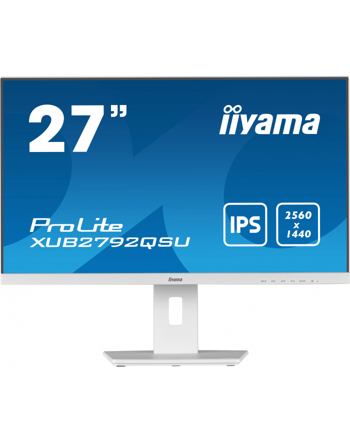 iiyama Monitor 27 cali 'XUB2792QSU-W5 IPS,WQHD,HDMI,DP,DVI,HAS(150mm),biały główny