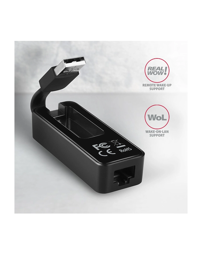 axagon AD-E-XR Karta sieciowa Fast Ethernet adapter, USB2.0, instalacja automatyczna główny