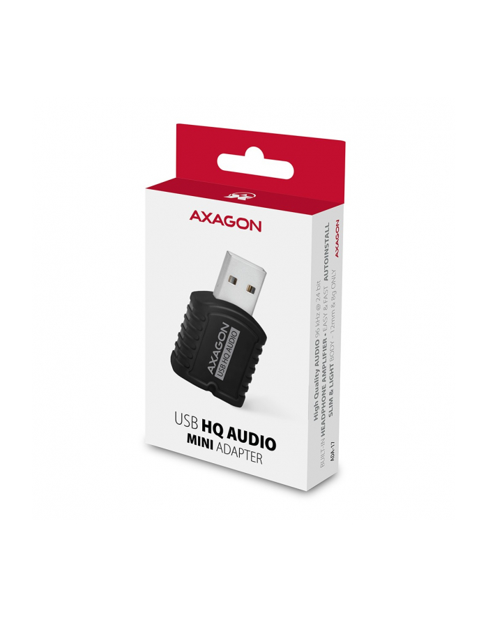 axagon ADA-17 Zewnętrzna karta dzwiękowa, USB 2.0 MINI, 96kHz/24-bit stereo, wejście USB-A główny