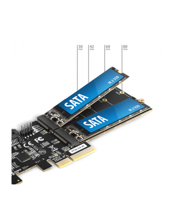 axagon PCES-SA4M2 Kontroler PCIe 2x wewnętrzny port SATA 6G + 2x wewnętrzny port M.2 B-key SATA, SP ' LP