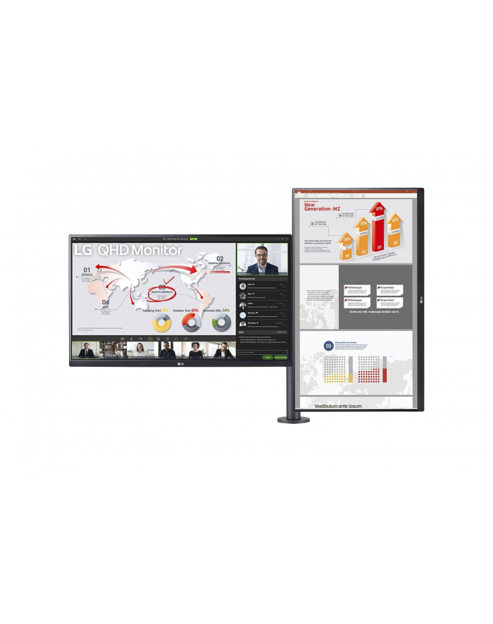 LG 27QP88DP-BS 27inch IPS QHD Ergo Dual 350cd/m2 5ms 75Hz HDMI DP D-SUB USB Type-C 65W główny