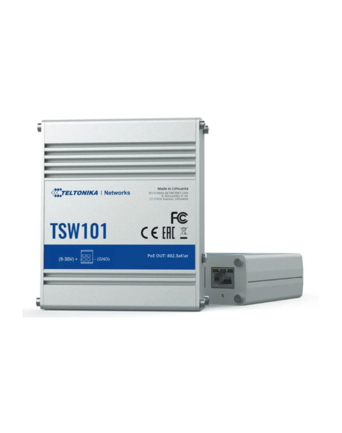 TELTONIKA TSW101 AUTOMOTIVE POE+ SWITCH for in-vehicle solutions 4xPoE+ ports with 802.3af and 802.3at support główny