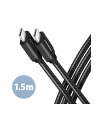 axagon Kabel BUCM3-CM15AB USB-C  USB-C, 1.5m, PD 60W, 3A, ALU, oplot Czarny - nr 13