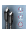 axagon Kabel BUCM3-CM15AB USB-C  USB-C, 1.5m, PD 60W, 3A, ALU, oplot Czarny - nr 15