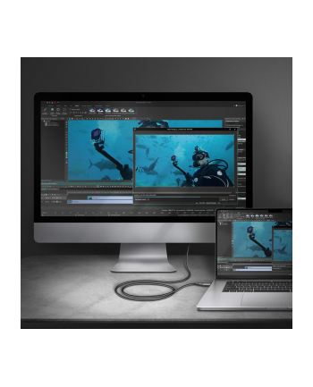 axagon Adapter RVC-HI2MC USB-C -> HDMI 2.0 4K/60Hz Aluminum, 1.8m kabel