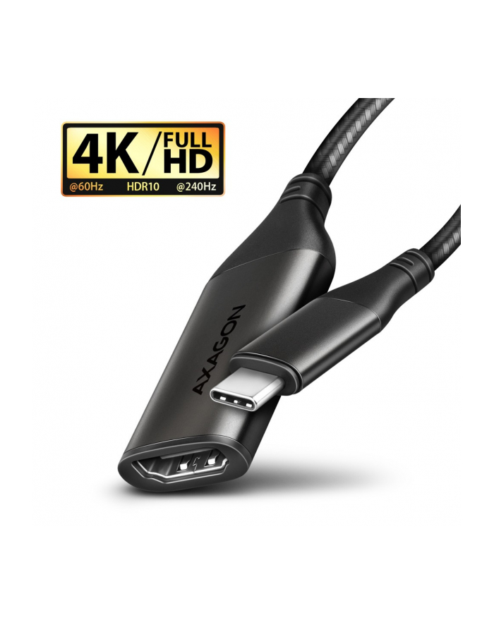 axagon Adapter RVC-HI2M  USB-C -> HDMI 2.0 4K/60Hz Aluminum, 25cm kabel główny