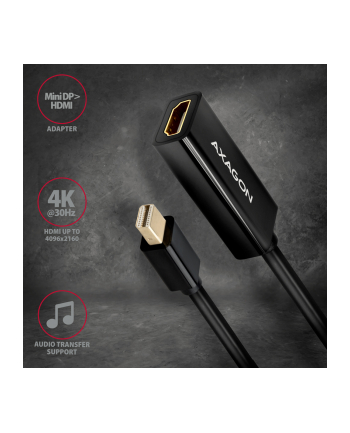 axagon Adapter aktywny RVDM-HI14N Mini DP > HDMI 1.4, 4K/30Hz
