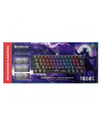 defender Klawiatura mechaniczna FOBOS GK-011 interfejs bluetooth oraz USB