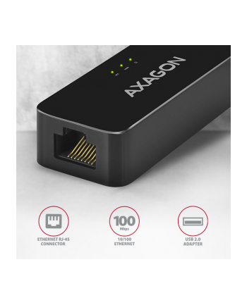 axagon AD-E-XR Karta sieciowa Fast Ethernet adapter, USB2.0, instalacja automatyczna