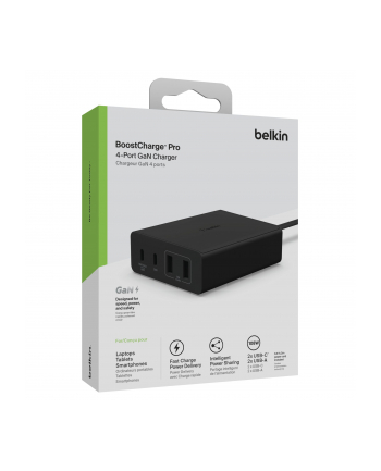 belkin Ładowarka 108W 4-porty GaN 2xUSB- A 2xUSB-C czarna