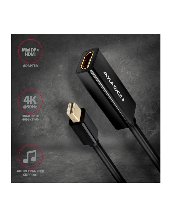 axagon Adapter aktywny RVDM-HI14N Mini DP > HDMI 1.4, 4K/30Hz główny