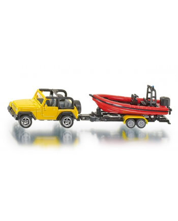 siku Jeep z łodzią