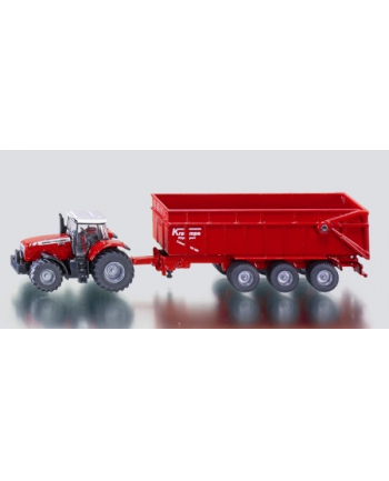 siku Traktor Massey Ferguson z Przyczepą