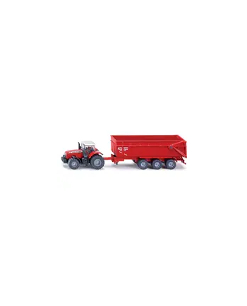 siku Traktor Massey Ferguson z Przyczepą
