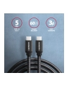 axagon BUCM3-CM30AB Kabel USB-C  USB-C, 3.0m, PD 60W, 3A, ALU, oplot, czarny - nr 10