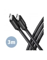 axagon BUCM3-CM30AB Kabel USB-C  USB-C, 3.0m, PD 60W, 3A, ALU, oplot, czarny - nr 22