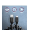 axagon BUCM-AM10TB Kabel Twister USB-C   USB-A, 0,6m, USB 2.0, 2.4A, ALU, PVC Czarny - nr 4