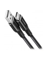 axagon BUCM-AM15AB Kabel USB-C   USB-A, 1.5m, USB 2.0, 3A, ALU, oplot, Czarny - nr 21