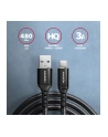axagon BUCM-AM15AB Kabel USB-C   USB-A, 1.5m, USB 2.0, 3A, ALU, oplot, Czarny - nr 4