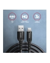 axagon BUCM-AM20AB Kabel USB-C - USB-A, 2m, USB 2.0, 3A, ALU, oplot, Czarny - nr 12