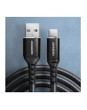 axagon BUCM-AM20AB Kabel USB-C - USB-A, 2m, USB 2.0, 3A, ALU, oplot, Czarny - nr 16