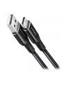 axagon BUCM-AM20AB Kabel USB-C - USB-A, 2m, USB 2.0, 3A, ALU, oplot, Czarny - nr 21