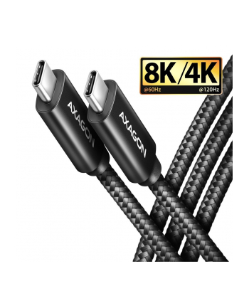 axagon BUCM432-CM10AB Kabel USB-C  USB-C, USB4 Gen 3x2 1m, PD 100W, 8K HD, ALU, oplot Czarny