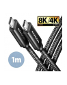 axagon BUCM432-CM10AB Kabel USB-C  USB-C, USB4 Gen 3x2 1m, PD 100W, 8K HD, ALU, oplot Czarny - nr 3