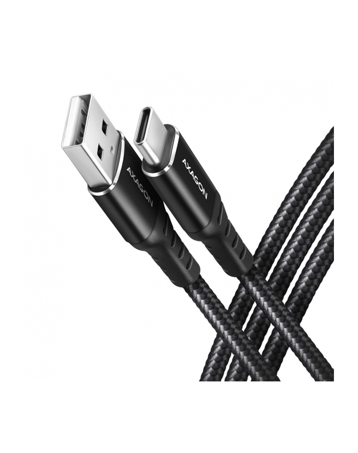 axagon BUCM-AM10AB Kabel USB-C  USB-A, 1.0m USB 2.0, 3A, ALU, oplot Czarny główny