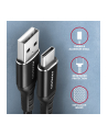 axagon BUCM-AM15AB Kabel USB-C   USB-A, 1.5m, USB 2.0, 3A, ALU, oplot, Czarny - nr 10
