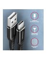 axagon BUCM-AM20AB Kabel USB-C - USB-A, 2m, USB 2.0, 3A, ALU, oplot, Czarny - nr 22
