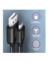 axagon BUMM-AM10AB Kabel Micro USB  USB-A, 1m, USB 2.0, 2.4A, ALU, oplot, Czarny - nr 5