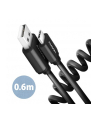 axagon BUCM-AM10TB Kabel Twister USB-C   USB-A, 0,6m, USB 2.0, 2.4A, ALU, PVC Czarny - nr 8