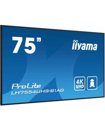 iiyama Monitor interaktywny 75 cala LH7554UHS-B1AG 24/7,IPS,ANDROID.11,4K,SDM,2x10W