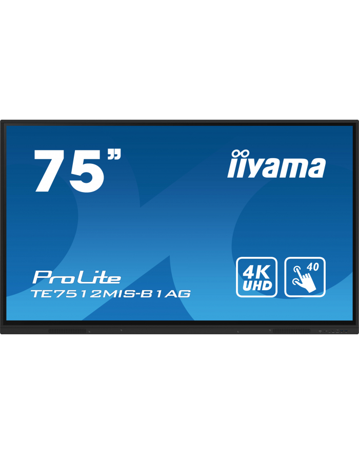iiyama Monitor interaktywny 75 cali TE7512MIS-B1AG INFRARED,40pkt,IPS,4K,7H,WiFi główny