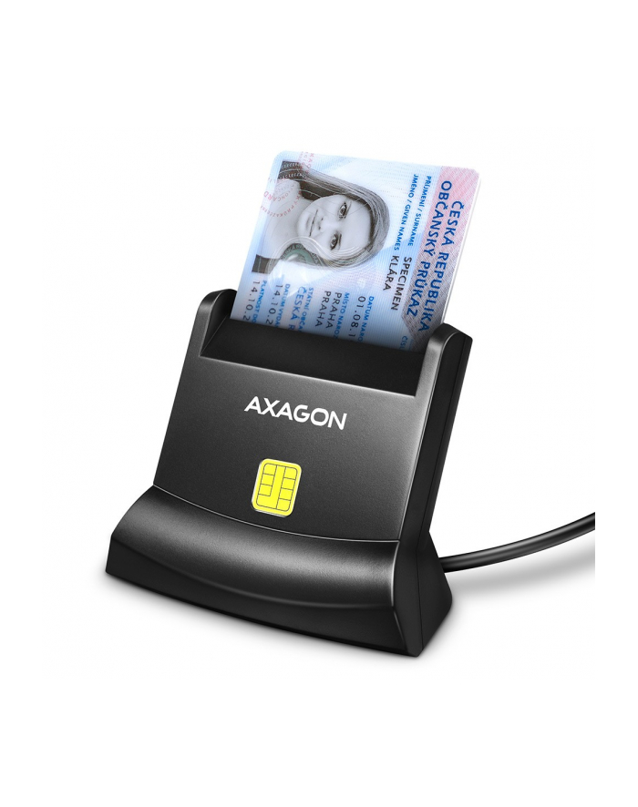 axagon CRE-SM4N Czytnik kart identyfikacyjnych USB, 1,3m kabel główny