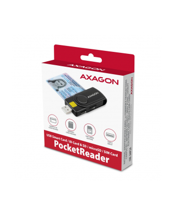 axagon CRE-SMP2A Czytnik kart identyfikacyjnych ' SD/microSD/SIM card PocketReader USB