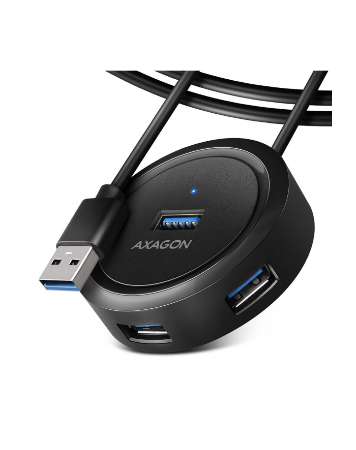 axagon HUE-P1AL Hub 4-portowy USB 3.2 Gen 1 ROUND, micro USB, 1.2m USB-A kabel główny