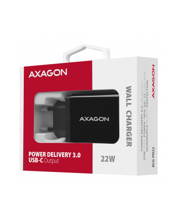 axagon ACU-PD22 Ładowarka sieciowa PD 22W, 1x port USB-C, PD3.0/QC3.0/AFC/FCP/Apple